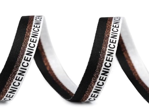 Die Stofftante - Polyester Webband NICE - Schwarz-Kupfer, 16 mm Breite, 5 m Länge Die Stofftante - Polyester Webband NICE - Schwarz-Kupfer, 16 mm Breite, 5 m Länge von Die Stofftante