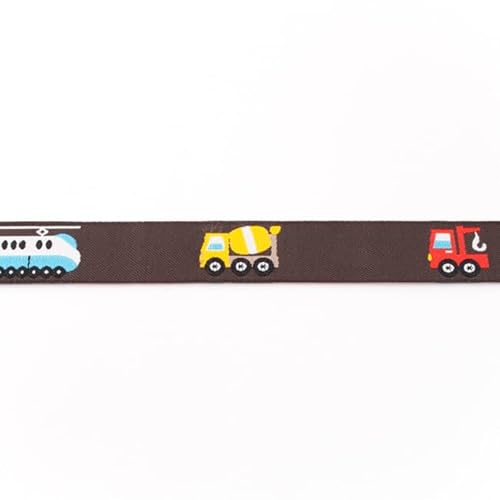 Webband | verschiedene Motive | ab 1 m | Meterware (Fahrzeuge braun 16mm) von Die Stofftante