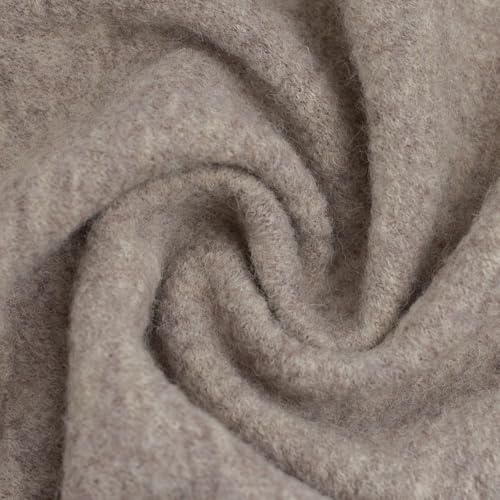 Weicher Walkloden | Walkstoff | MERINO | 100% gekochte Schurwolle | Meterware | ab 50 cm (beige melange) von Die Stofftante