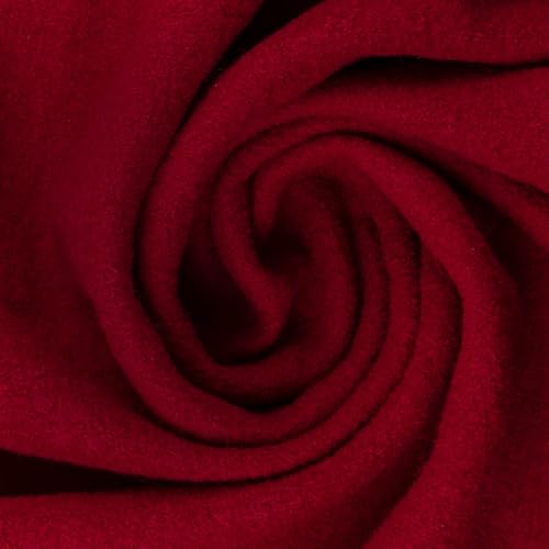 Wollwalk Walkstoff | 100% Schurwolle | für Bekleidung | Trachtenstoff | Meterware | ab 50 cm (rot) von Die Stofftante