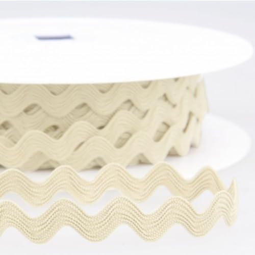 Zackenlitze 12 mm breit – über 30 Farben – Litze mit Rillenstruktur – 100% Polyester – Meterware ab 1 m – Einfassband & Borte für Kleidung, DIY & Dekoration – Made in EU (ecru) von Die Stofftante