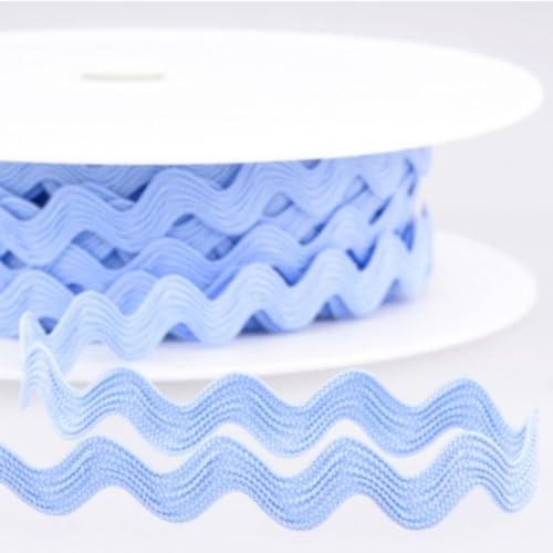Zackenlitze 12 mm breit – über 30 Farben – Litze mit Rillenstruktur – 100% Polyester – Meterware ab 1 m – Einfassband & Borte für Kleidung, DIY & Dekoration – Made in EU (hellblau) von Die Stofftante