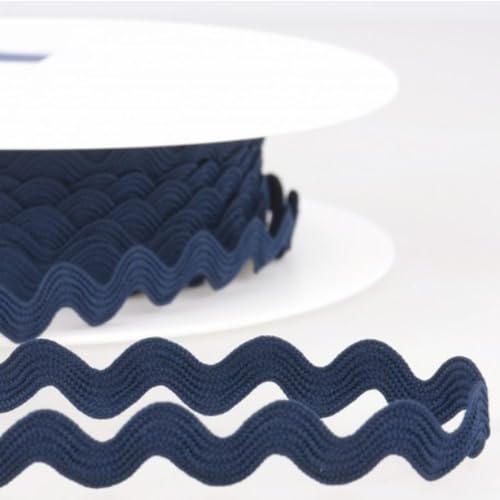 Zackenlitze 12 mm breit – über 30 Farben – Litze mit Rillenstruktur – 100% Polyester – Meterware ab 1 m – Einfassband & Borte für Kleidung, DIY & Dekoration – Made in EU (marine) von Die Stofftante