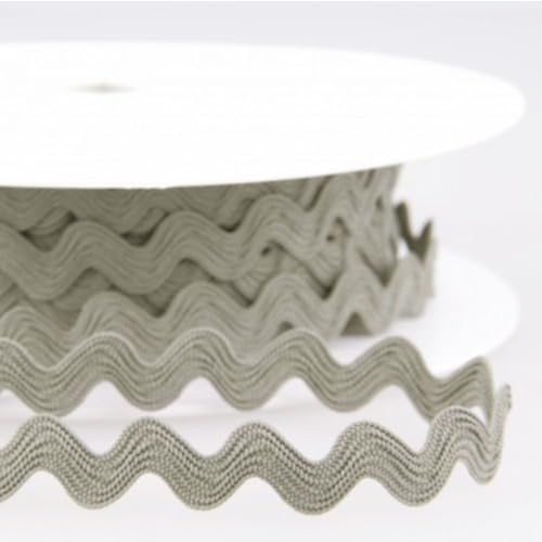 Zackenlitze 12 mm breit – über 30 Farben – Litze mit Rillenstruktur – 100% Polyester – Meterware ab 1 m – Einfassband & Borte für Kleidung, DIY & Dekoration – Made in EU (mittelgrau) von Die Stofftante