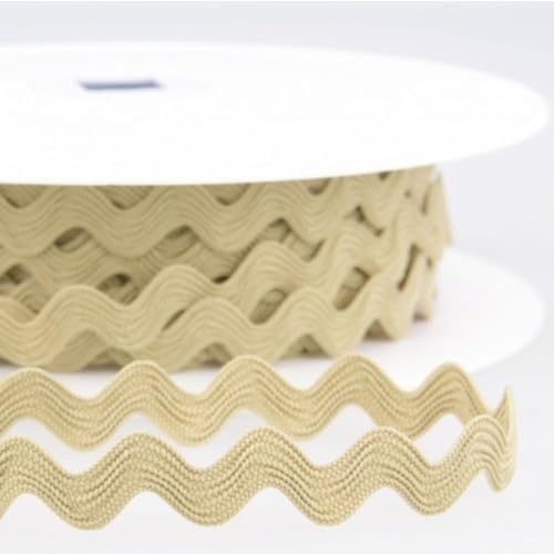 Zackenlitze 12 mm breit – über 30 Farben – Litze mit Rillenstruktur – 100% Polyester – Meterware ab 1 m – Einfassband & Borte für Kleidung, DIY & Dekoration – Made in EU (taupe) von Die Stofftante