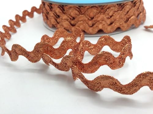 Zackenlitze | metallisiert | Glitzer | 10 mm | 5 Farben | ab 2m | Meterware (lachs) von Die Stofftante