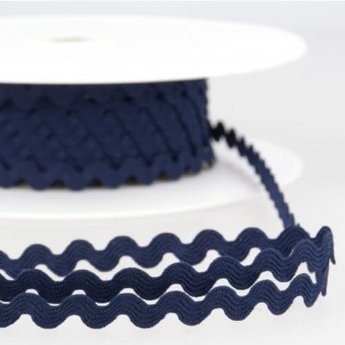 Zackenlitze | uni | 8 mm | Meterware | ab 2m (marine) von Die Stofftante