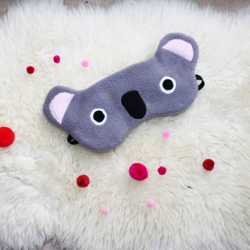 Schlafmaske, Schlafbrille Koala Aus Fleece Junge Frauen Männer Mädchen Reisemaske Augenmaske Augenbinde von DieSchnukkis
