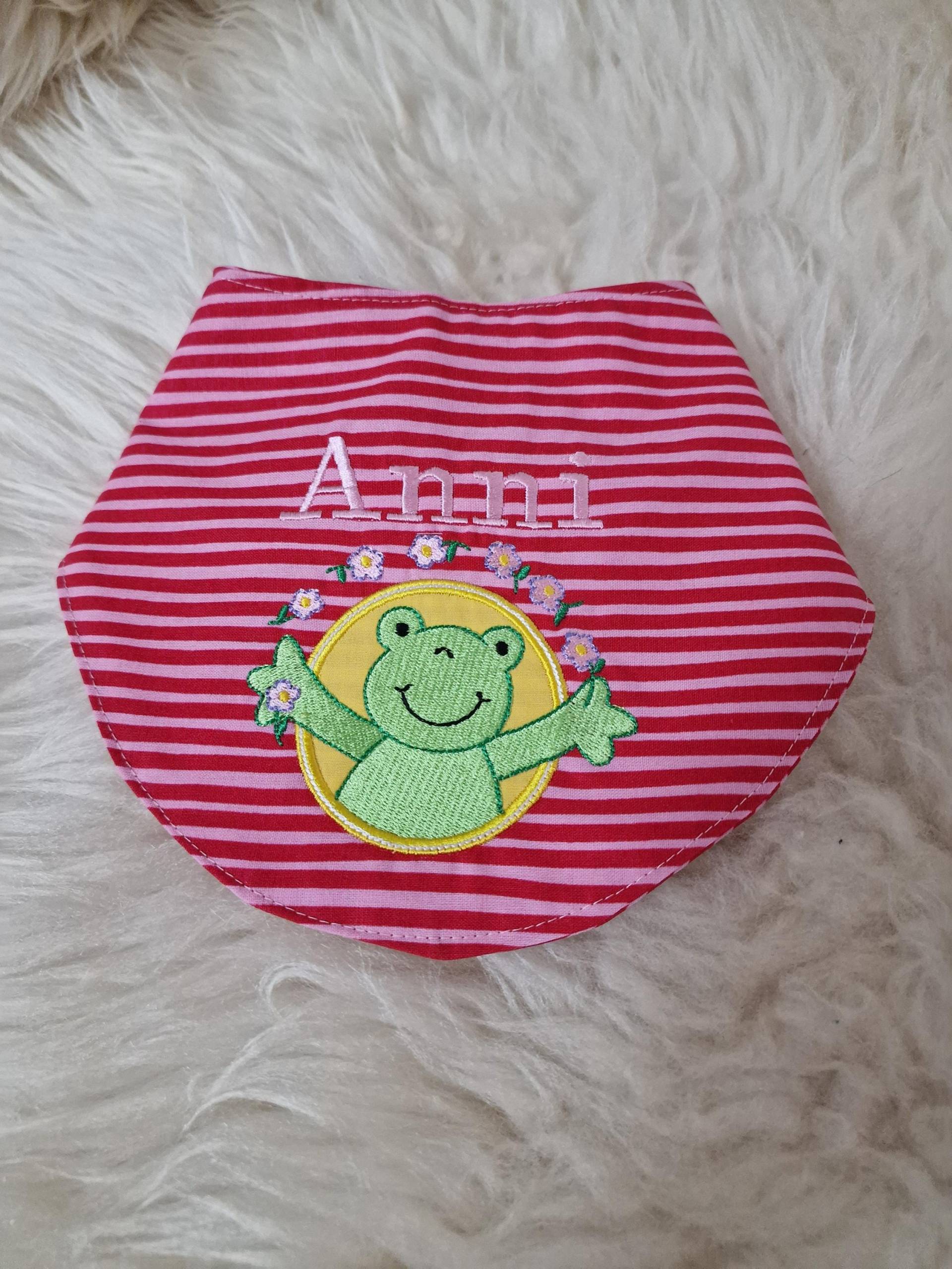 Halstuch Lätzchen Frosch Blumen Mit Namen W222 Halstuch Lätzchen Frosch Blumen Mit Namen W222 von DieWichtelstickerei