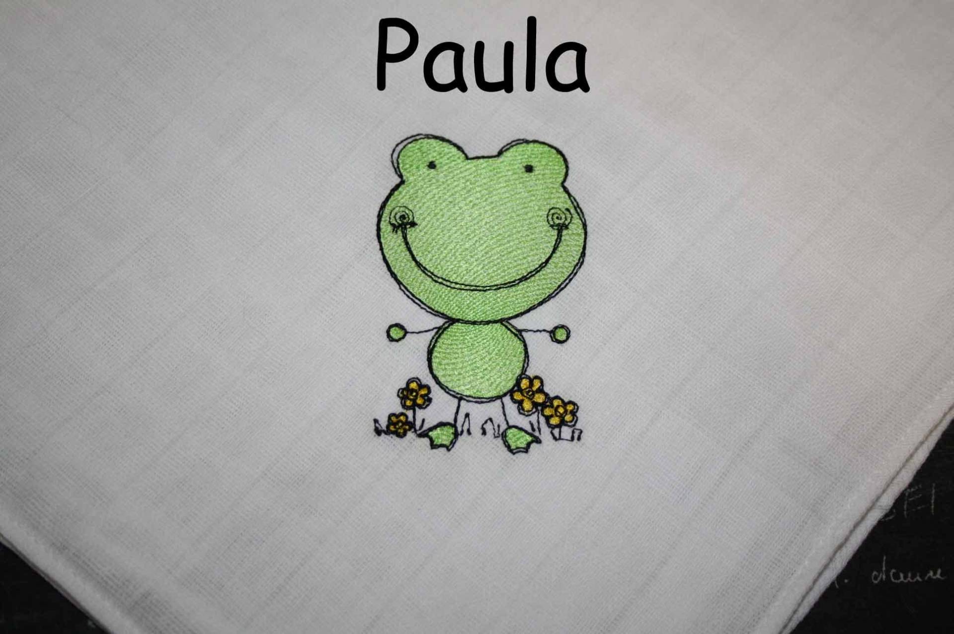 Mullwindel Spucktuch Frosch Mit Namen W217 Mullwindel Spucktuch Frosch Mit Namen W217 von DieWichtelstickerei