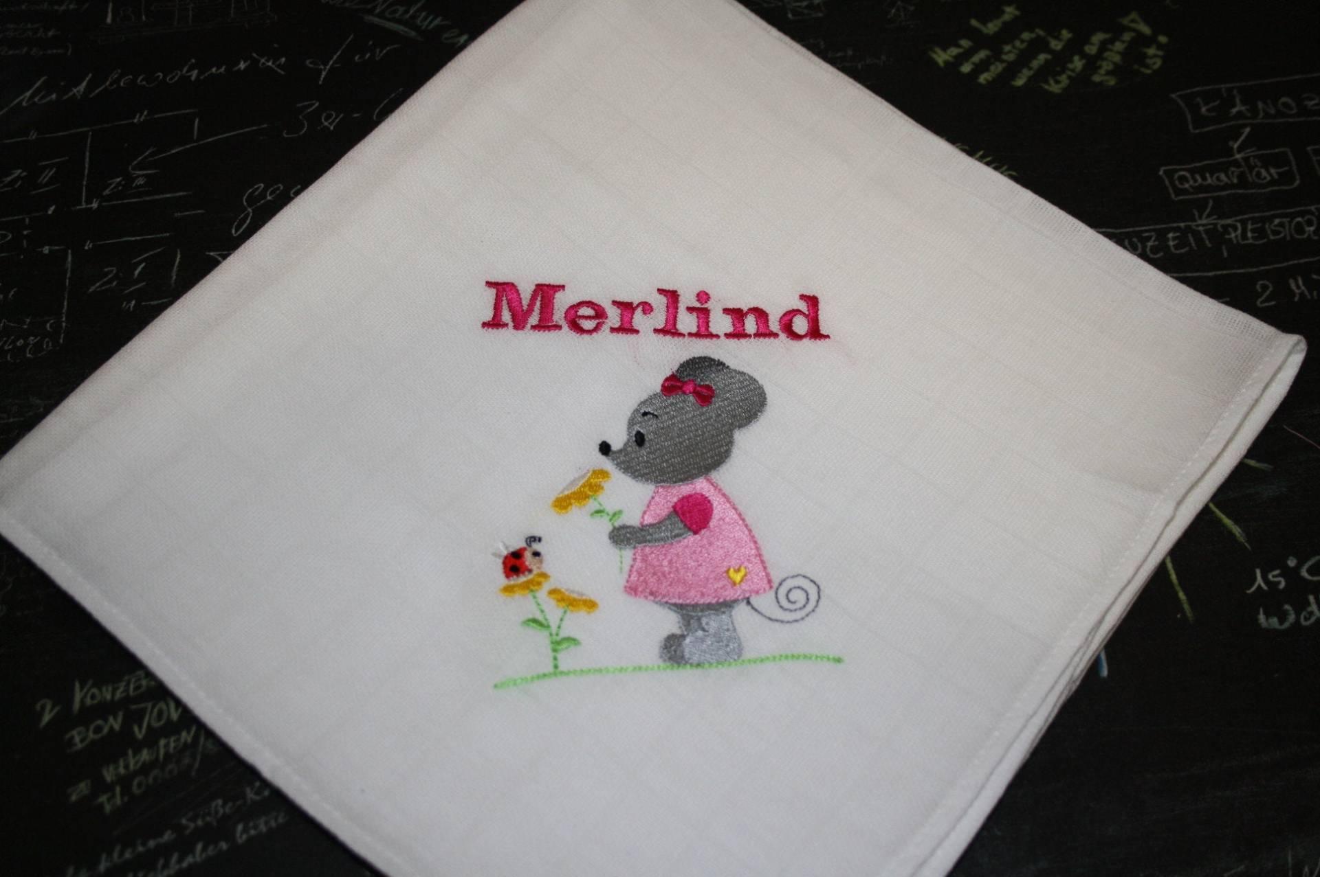 Mullwindel Spucktuch Maus Mäuschen #1 Mit Namen W302 Mullwindel Spucktuch Maus Mäuschen #1 Mit Namen W302 von DieWichtelstickerei