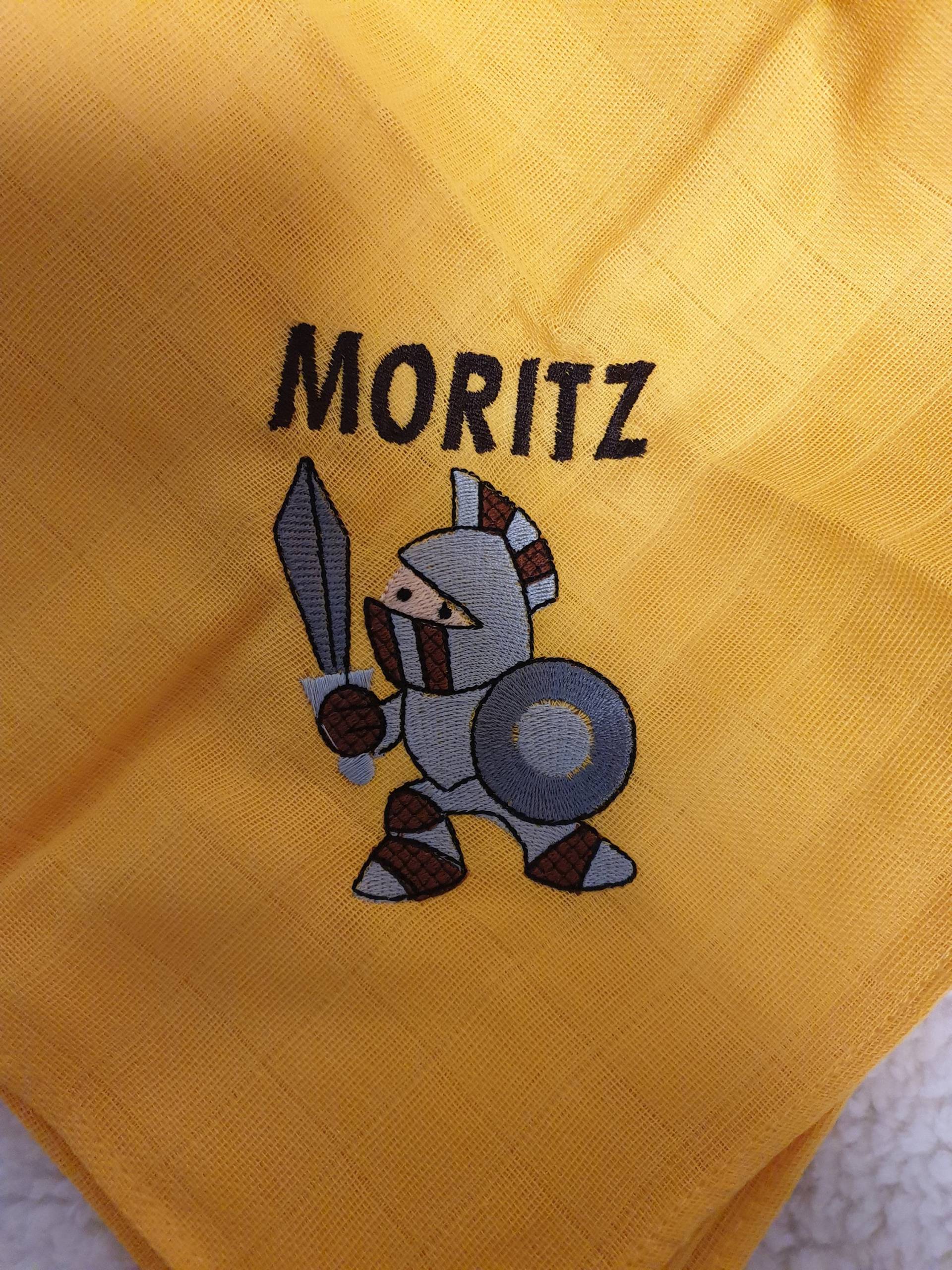 Mullwindel Spucktuch Ritter Mit Namen W218 Mullwindel Spucktuch Ritter Mit Namen W218 von DieWichtelstickerei