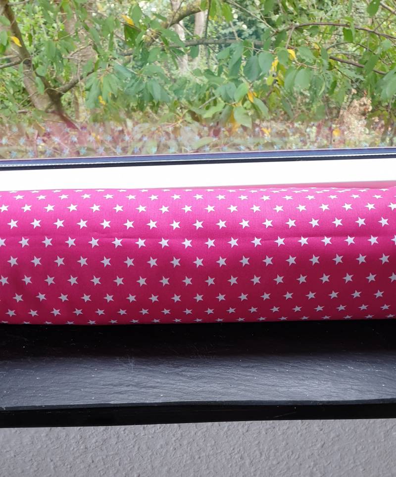 Zugluftkissen Zugluftstopper Zugluftschlange Zugluftdackel Sterne Pink W19 von DieWichtelstickerei