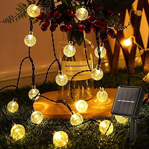 Diealles Shine Outdoor Lichterkette, 9.5M 8 Modi Solarlichterkette Außen Wetterfest, Partybeleuchtung Außen Solar mit 50er LED Kristallkugeln, Weihnachtsbeleuchtung für Außen Garten Balkon Dekoration von Diealles Shine