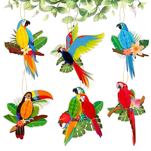 Diealles Shine Tropische Vögel Deko, 6 Stück Papageien Deko, Outdoor Garten Hawaii Deko für Tropical Party Luau Party Mottoparty Dekoration - Stil 2 von Diealles Shine