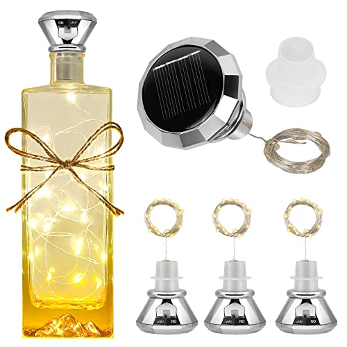 Diealles Shine Flaschenlichter, 4 Stück LED Flaschenlichterkette Korken, 2M 20LED Solar Lichterkette Aussen Klein, Flaschenbeleuchtung für Flaschen DIY Deko von Diealles Shine