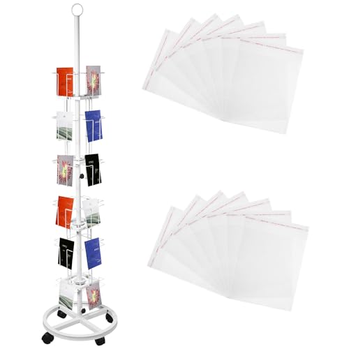 Diegimr Grußkartenständer, mit 15,2 cm Großen Taschen 6 Etagen 24 Taschen Postkartenständer Rotierender Bodenständer aus Metall mit Rollen Weißer Rotierender Postkartenhalter für CD DVD Aufkleber Diegimr Grußkartenständer, mit 15,2 cm Großen Taschen 6 Etagen 24 Taschen Postkartenständer Rotierender Bodenständer aus Metall mit Rollen Weißer Rotierender Postkartenhalter für CD DVD Aufkleber von Diegimr