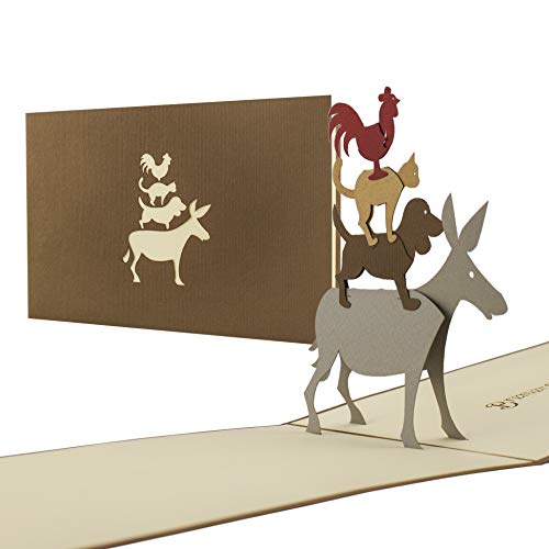 Diese-Klappkarten Bremer Stadtmusikanten, Pop-Up Karte als Geschenk für ein Kind oder Souvenir aus Bremen, Gutschein, A24 Diese-Klappkarten Bremer Stadtmusikanten, Pop-Up Karte als Geschenk für ein Kind oder Souvenir aus Bremen, Gutschein, A24 von Diese-Klappkarten