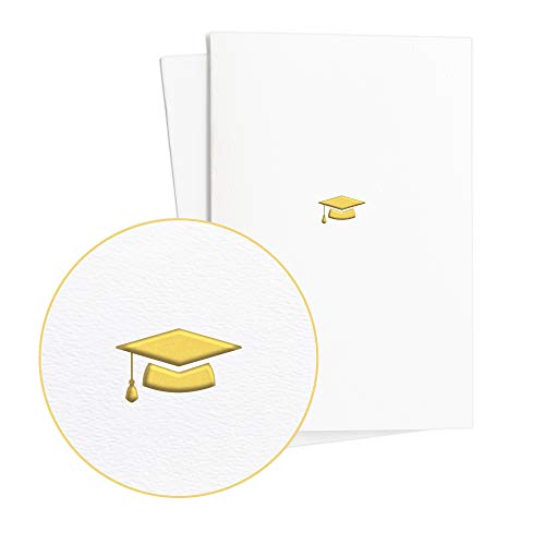 Diese Klappkarten 2x Glückwunsch Karte mit Goldfolienprägung - 2er Set Glückwunschkarten zum Schulabschluss Abitur Bachelor Studium Prüfung - inklusive Briefumschläge von Diese - Klappkarten