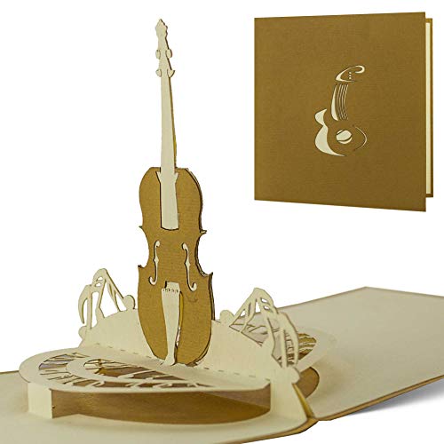 Diese-Klappkarten 3D Pop Up Geburtstagskarte - Geburtstagsgrußkarte für Frau Mann mit Umschlag - 3D PopUp Karte zum Geburtstag - Geschenkkarte mit Motiv - Musikinstrument von Diese-Klappkarten