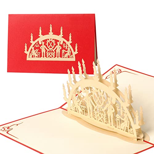 Diese-Klappkarten 3D Weihnachten Schöne Schwibbogen Pop-Up Karte | Motive | Lustig Froh Weihnachtskarte mit Umschlag W27 von Diese-Klappkarten