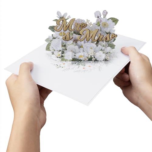 Diese Klappkarten Karte Pop Up 3D Mr. und Mrs. - Pop Up Hochzeitskarte Karte zur Hochzeit groß - Glückwunschkarte - Geldgeschenk Gutschein - mit Umschlag von Diese-Klappkarten