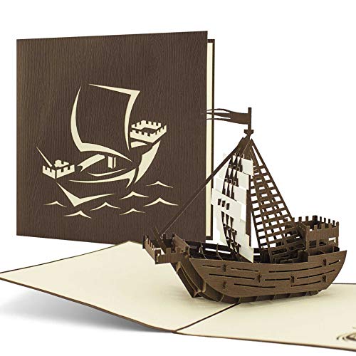 Diese-Klappkarten Originelle Schiffskarte mit Kogge, maritim, Geburtstagskarte B09 von Diese-Klappkarten