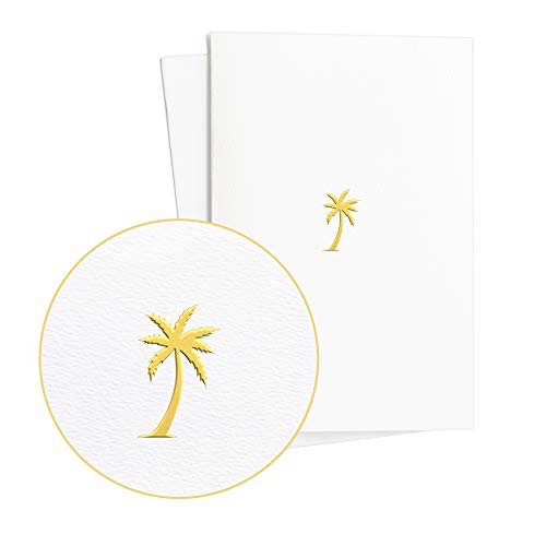 Diese-Klappkarten Origineller Gutschein und Hochwertiges Geschenk zu Geburtstag Hochzeit|Abschiedskarte Rente|Reisegutschein|Palme in Goldprägung auf hochwertigem Papier|E27 von Diese-Klappkarten