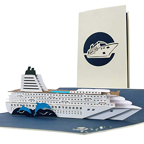 Diese-Klappkarten Schöner Reisegutschein, Geburtstagskarte für Kreuzfahrt, Kreuzfahrtschiff, Grußkarte, Geschenkkarte Schiffsreise oder Reise ans Meer, edel, klassisch, T16 von Diese-Klappkarten