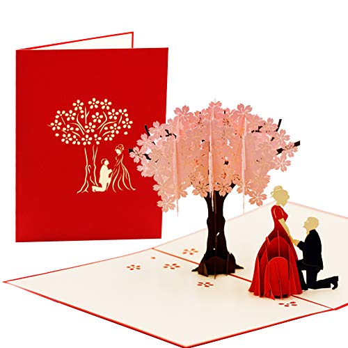 Hochzeitskarte Pop Up 3D | Glückwunschkarte zur Hochzeit, Verlobung | Einladungskarten, Geldgeschenke Hochzeit, L20 von Diese-Klappkarten