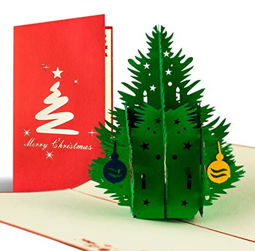 Diese-Klappkarten Weihnachtskarte mit Umschlag, Weihnachtsbaum, Gutschein, edel, klassisch, besonders, christlich, hochwertig, Adventskarte, Geschenkidee, Frohe Weihnachten, Merry Christmas, W02 von Diese-Klappkarten