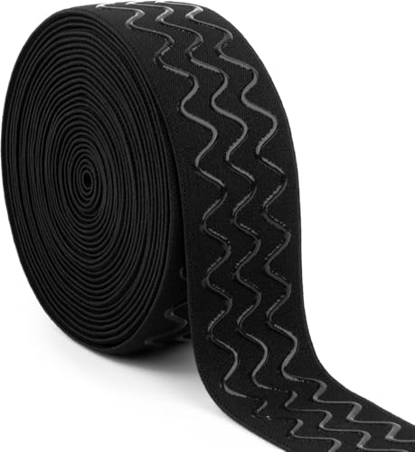 Difenni Silikon-Greiferband, rutschfestes Gummiband, 4,5 m, 3,8 cm, schwarzes Silikon-Greiferband für Kleidung, Nähprojekt, Perückenherstellung, Zubehör Difenni Silikon-Greiferband, rutschfestes Gummiband, 4,5 m, 3,8 cm, schwarzes Silikon-Greiferband für Kleidung, Nähprojekt, Perückenherstellung, Zubehör von Difenni
