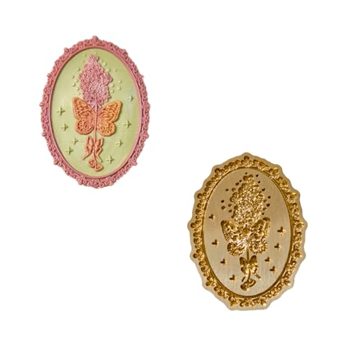DiffyGo Wachssiegelstempel, Glocken und Blumensträuße, Messingkopf, für Hochzeitseinladungen, Versiegelung, Geschenkverpackung, Umschlag von DiffyGo