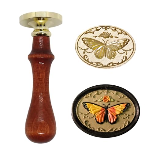 Wachssiegel-Stempel-Set, 3D-geprägt, Schmetterlingskopf, Messingkopf mit Holzgriff, für Hochzeitseinladungen, Versiegelung von Geschenkpapier, Umschlag Wachssiegel-Stempel-Set, 3D-geprägt, Schmetterlingskopf, Messingkopf mit Holzgriff, für Hochzeitseinladungen, Versiegelung von Geschenkpapier, Umschlag von DiffyGo