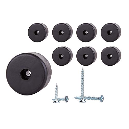 (8 Stück) Ø 50 mm Möbelbeine rund Höhe 35 mm Material Kunststoff inkl. Schrauben (8) von Diforma