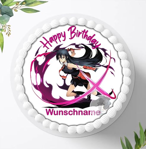 Für den Geburtstag ein Tortenbild, Zuckerbild mit dem Motiv: Manga Anime, Essbares Foto für Torten, Fondant, Tortenaufleger Ø 20cm, 0875w von Digital-on