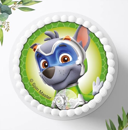 Für den Geburtstag ein Tortenbild, Zuckerbild mit dem Motiv: Paw Patrol, Essbares Foto für Torten, Fondant, Tortenaufleger Ø 20cm, 0470w (0471w) von Digital-on