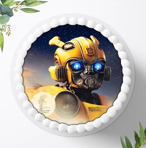 Für den Geburtstag ein Tortenbild, Zuckerbild mit dem Motiv: Transformers, Essbares Foto für Torten, Fondant, Tortenaufleger Ø 20cm, 0589w von Digital-on