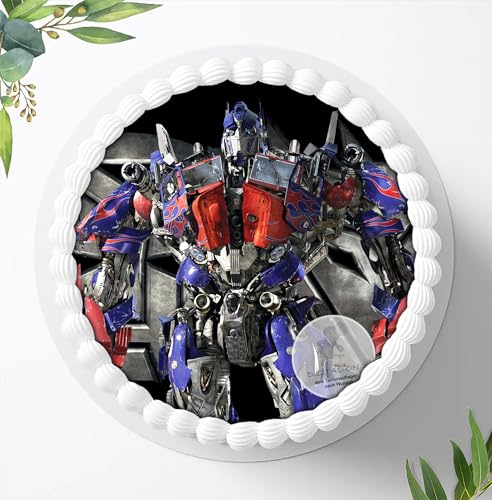 Für den Geburtstag ein Tortenbild, Zuckerbild mit dem Motiv: Transformers, Essbares Foto für Torten, Fondant, Tortenaufleger Ø 20cm, 0597w von Digital-on