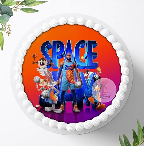Für die Geburtstags Torte, Zuckerbild kompatibel mit: Space Jam, Essbares Foto für Torten, Fondant, Tortenaufleger Ø 20cm, 0084z von Digital-on