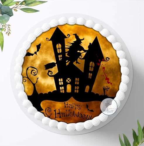 Halloween Tortenaufleger Tortenbild Geburtstag Fondant Zuckerpapier Ø 20 cm / 4615 von Digital-on