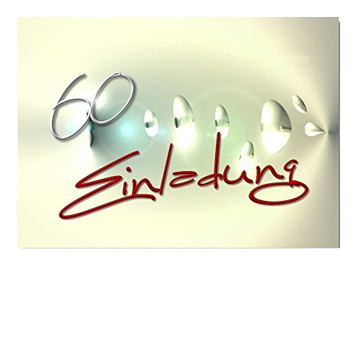 DigitalOase 2 Einladungskarten 60. Geburtstag MIT INNENTEXT 60. Jubiläum Geburtstagskarten 2 Klappkarten 2 Kuverts Format DIN A6#CRYSTAL von DigitalOase