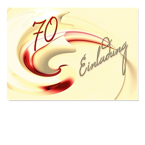 DigitalOase 2 Einladungskarten 70. Geburtstag MIT INNENTEXT Geburtstagskarten MENGE WÄHLBAR 2 Klappkarten 2 Kuverts Format DIN A6#MUSC (2) von DigitalOase