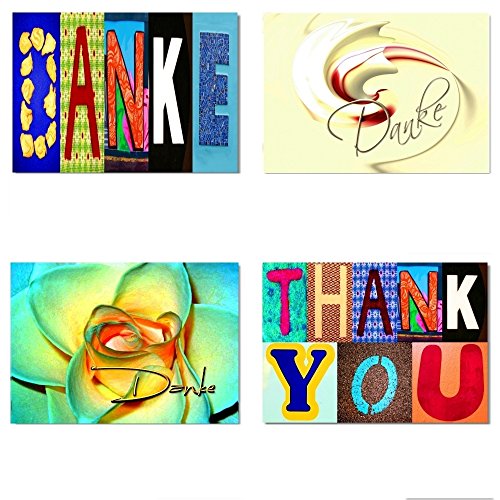 DigitalOase 4 Dankeskarten im Set Danke sagen Danksagung je 4 x 1 Klappkarte 4 x 1 weißes Kuvert A5 Glanzdruck DigitalOase 4 Dankeskarten im Set Danke sagen Danksagung je 4 x 1 Klappkarte 4 x 1 weißes Kuvert A5 Glanzdruck von DigitalOase