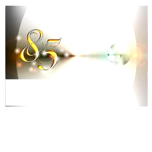 DigitalOase 4 Tischkarten 85. Geburtstag passend zu Einladungskarten - 4 Klappkarten DIN A7 (aufgeklappt ca. 10 x 14 cm) #YANG von DigitalOase