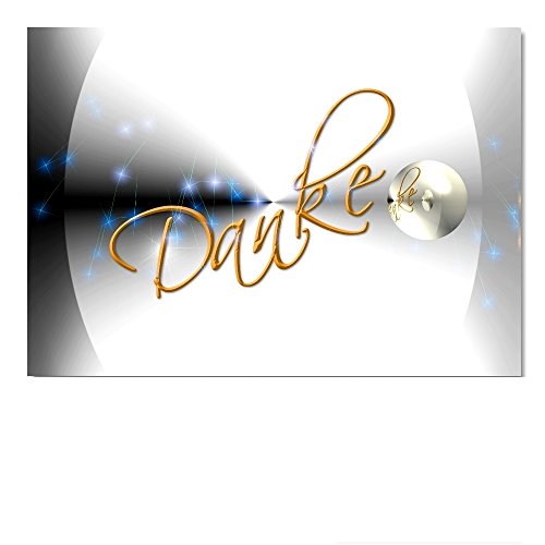 DigitalOase 4 kleine Dankeskarten "Danke" Tischkarten - 4 Klappkarten incl. 4 weisse Kuverts DIN A7 (aufgeklappt ca. 10 x 14 cm) #YANG von DigitalOase