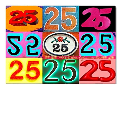 DigitalOase Glückwunschkarte 25. Geburtstag 25. Jubiläum A5 Geburtstagskarte Grußkarte Klappkarte Umschlag #LETTERS DigitalOase Glückwunschkarte 25. Geburtstag 25. Jubiläum A5 Geburtstagskarte Grußkarte Klappkarte Umschlag #LETTERS von DigitalOase