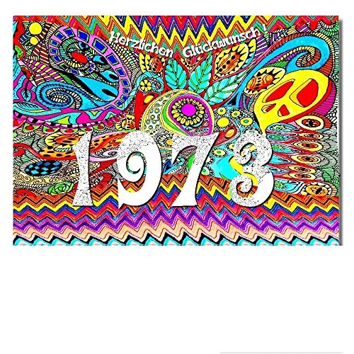 DigitalOase Glückwunschkarte Jahrgang 1973 51. Geburtstag A5 Geburtstagskarte Grußkarte Klappkarte Umschlag #WOODST von DigitalOase