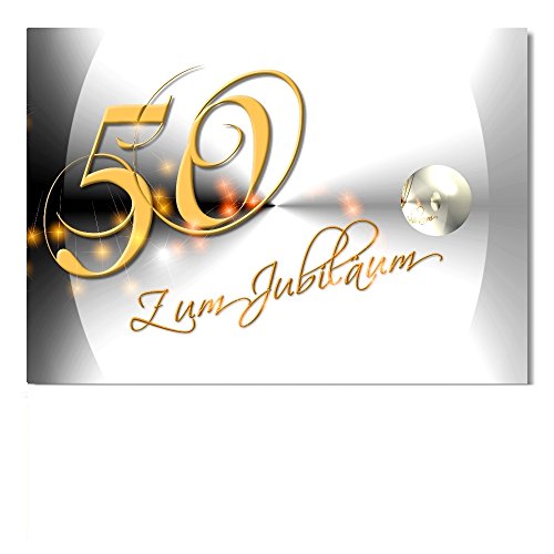 DigitalOase Jubiläumskarte 50. Jubiläum A5 Glückwunschkarte Grußkarte Klappkarte Umschlag #YANG von DigitalOase
