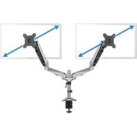 DIGITUS Monitor-Halterung DA-90353 silber für 2 Monitore, Tischklemme von Digitus